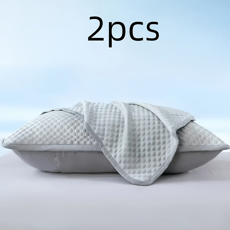 Cooling Pillowcases with 3D Bubble Texture, 2-Pack Machine-Washable Pillow Covers in Blue, Pink or Grey, 18.9 x 29.13 Inches for Summer Bedroom Bedding