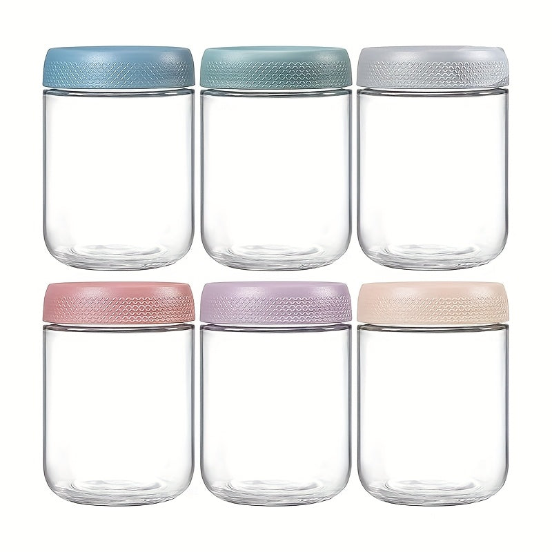 6-Pack 16oz Glass Mason Jars with Silicone Sleeves, Airtight Overnight Oats Containers with Lids, Dishwasher Safe Leak-Proof Meal Prep Jars for Chia Pudding, Yogurt, Snacks