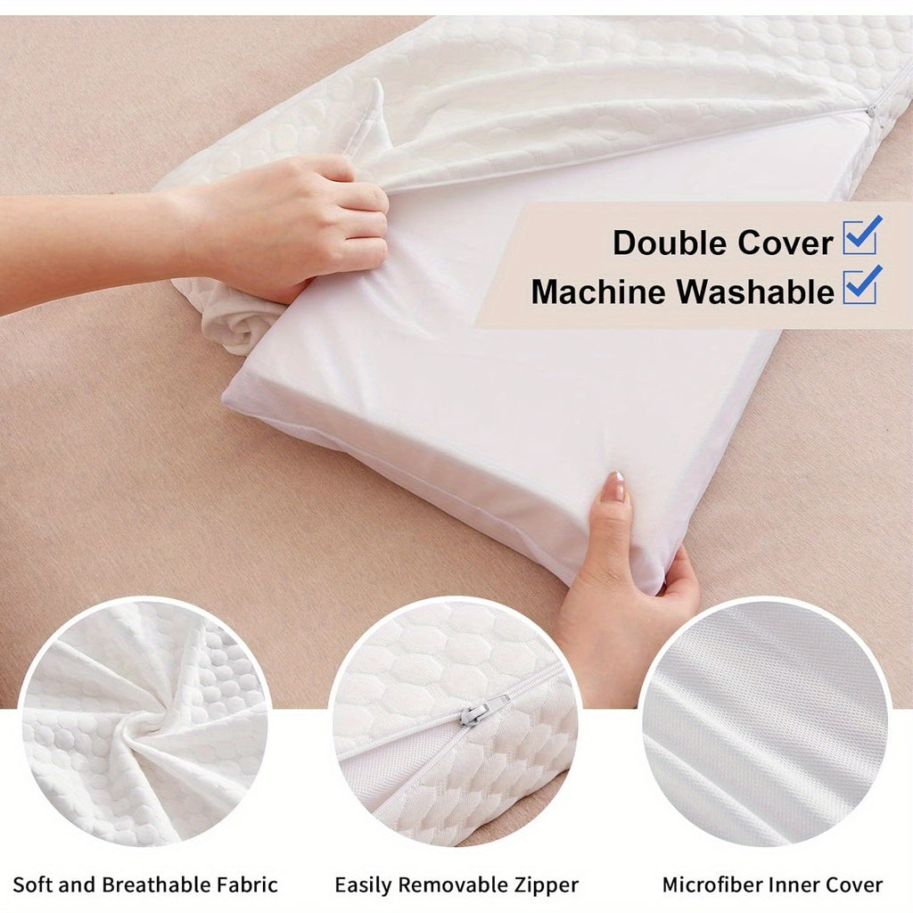 Bed Wedge Pillow - Bed Gap Filler Mattress Wedge Headboard Pillow Close The Gap 0-7" Between Your Headboard and Mattress or Wall for Sleeping Backrest Pillow