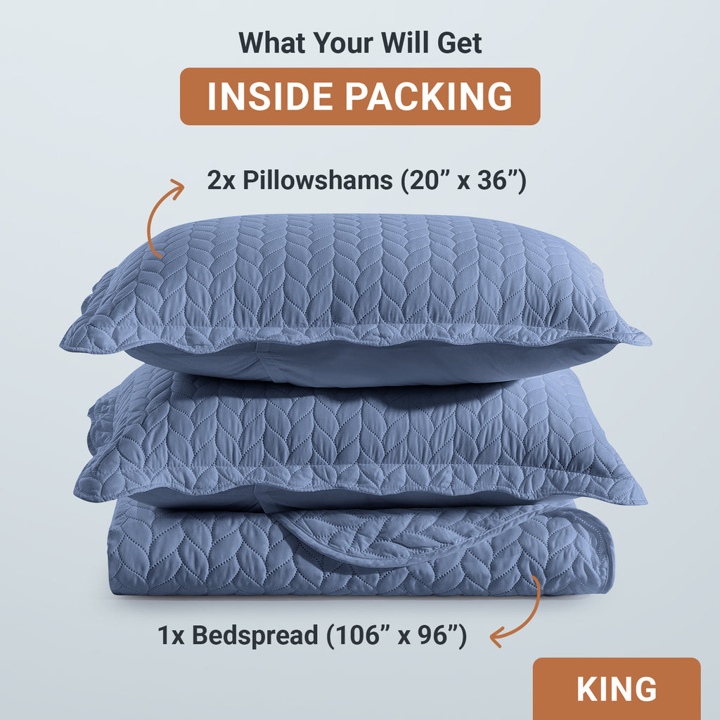 Lightweight Quilted Bedspread – Soft and Breathable Quilt Set, All Season Microfiber Bedding, Modern Style Soft Bedding Set, Twin, Full / Queen, King Sizes, Machine Washable Halloween Christmas
