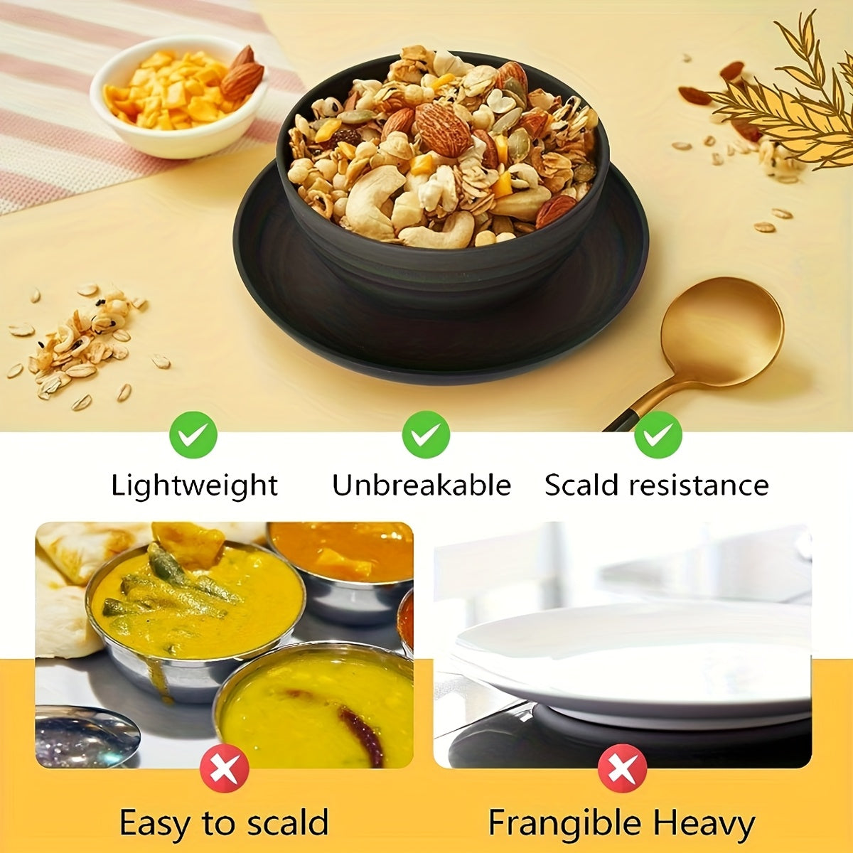 32/16pcs Dinnerware Set Made from Wheat Straw, Designed for 8 Or 4 People, Includes Kitchen Additions, Unbreakable Modern Plates, Dessert Plates, Bowls, And Cups. Safe for Dishwasher And Microwave, Lightweight for Camping And Daily Use