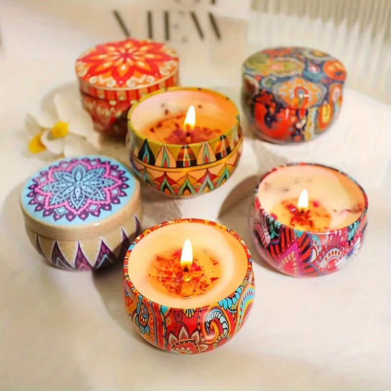 4 Scented Candles, Jasmine, Woody Scent, Lavender And Rose Fragrance, Suitable for Relaxation, Bath, Yoga-Perfect Holiday Gift, Random Color, Candle Box