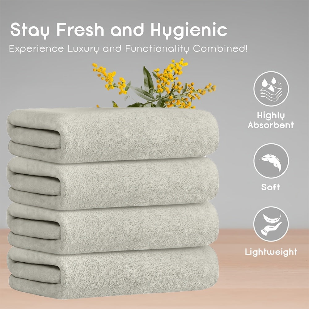 4pcs Extra-Large Bath Towels 31 X 62 Inches - Quick-Dry, Super Absorbent And Skin-Friendly, Plush Yet Lightweight, 285 GSM - Perfect for Bathroom