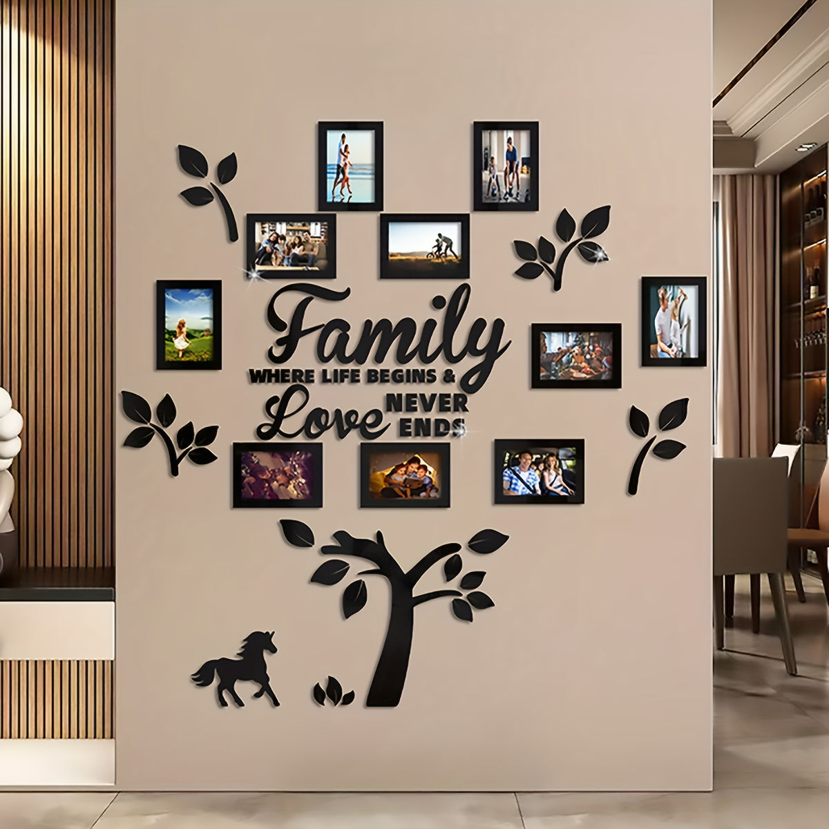 [Christmas Halloween] Set of 3D Acrylic Photo Frame Wall Decorations With Poster Templates - Self-Adhesive DIY Photo Collage Gallery for Family, Family Tree, Wedding, New Year, Christmas, Back to School, Anniversary for Halloween&Christmas