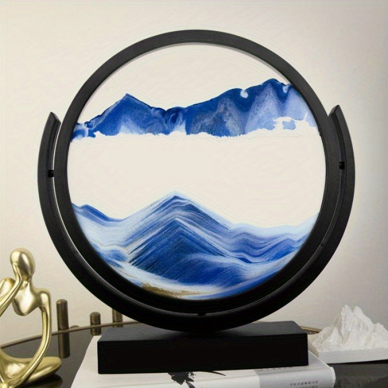 1pc Of Art Quicksand Painting Desktop Display, Plastic Material, Suitable for Indoor And Outdoor Use, No Electricity Required, Suitable for Various Room Types Of Decorative Sculpture, Desktop Art | Modern Decoration|Fashion Frame Design Christmas