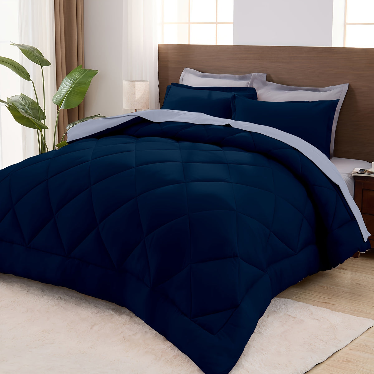 2/3pcs Luxury Comforter Set Warm & Soft & Breathable - Quilted Bedding With Fluffy Fill - Perfect For All Seasons With 1 Comforter And 1/2 Pillowcases-Random Color