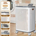 Cream White Laundry Hamper with Wheels, Foldable Clothes Basket in M, L, XL and Lidded XXL Options for Bathroom, Bedroom and RV Storage