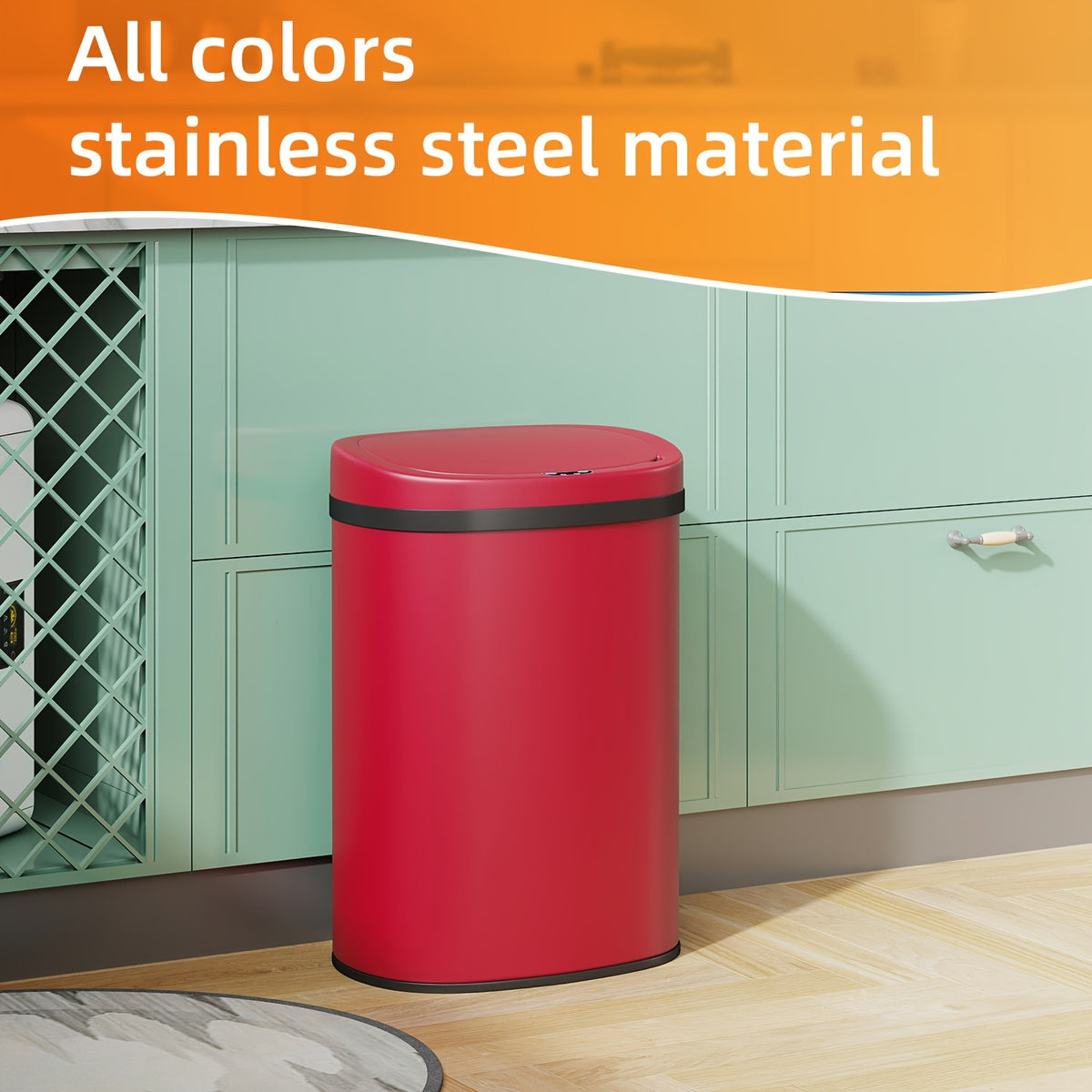 13 Gallon Trash Can Kitchen Waste Bin 50L, Automatic Garbage Can Touchless Motion Sensor, for Office Bedroom Living Room Trash Can