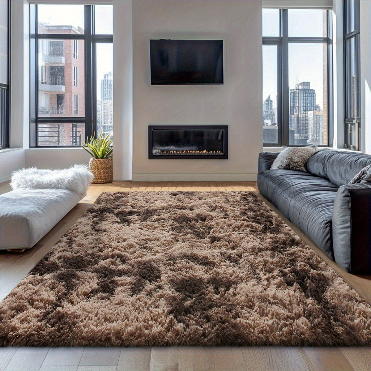 Rugs for Living Room, Super Soft Fluffy Shaggy Area Rugs for Bedroom, Cozy Floor Mats, Plush Indoor Carpet for Kitchen, Faux Rug for Room, Home Decor, Housewarming Gift, Door Mat