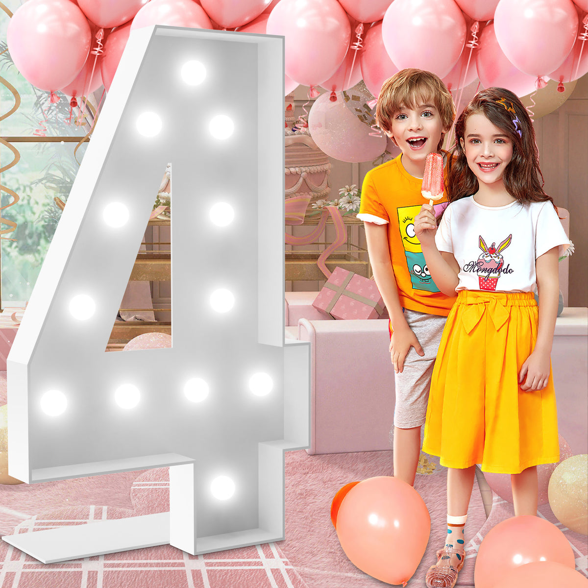Marquee Numbers 4 feet tall 0-9 20 & 24 11 Colors & 3 flash modes