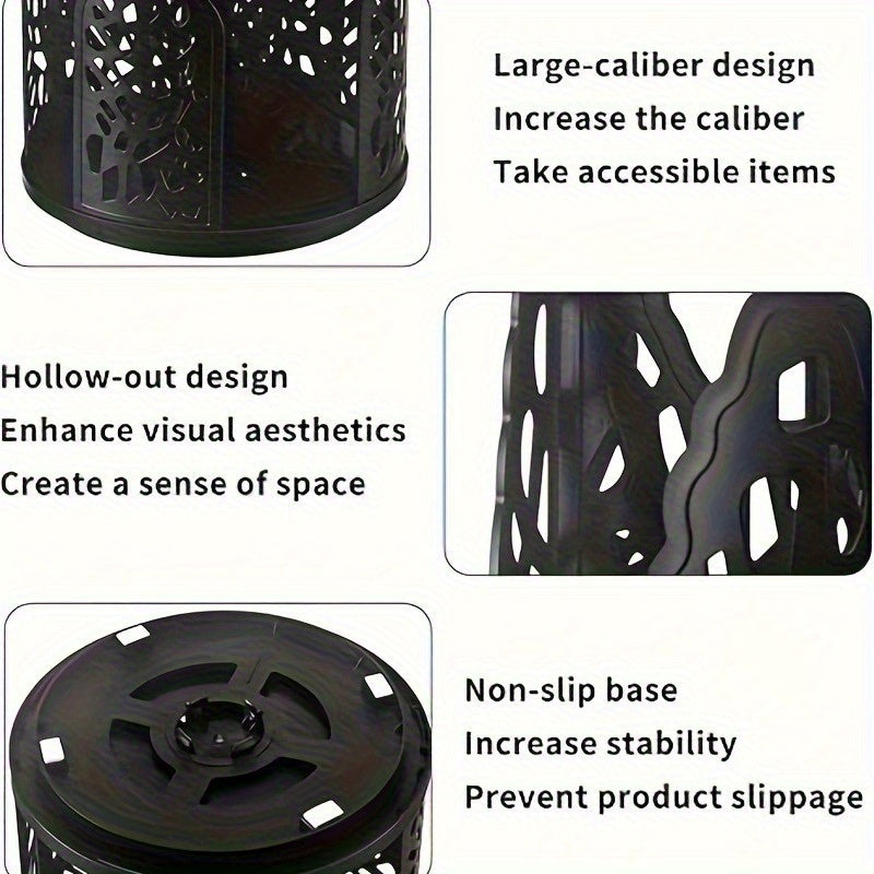 Rotating Paper Cup Holder with 4 Compartments, Disposable Coffee Cup Dispenser, Storage Box, Detachable Plastic Cup And Lid Organizer, Suitable for Countertops, Kitchens, Coffee Stations, And Bathrooms