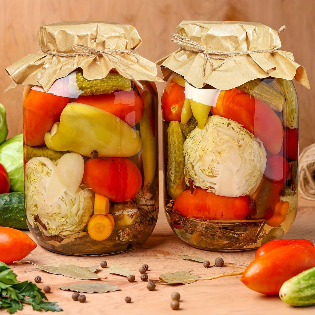Glass Jars with Airtight Lids, 2 Pack - 1 Gallon Wide Mouth Storage Mason Jars with Hinged with 1 Replacement Silicone Gaskets for Fermenting, Canning, Preserving