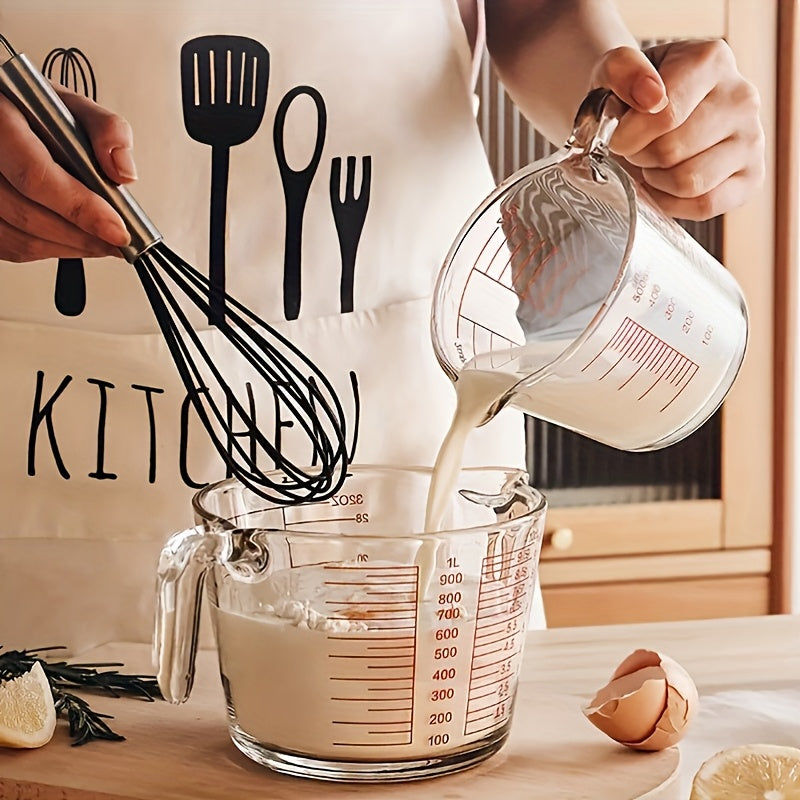 3/1 PCS [Glass Measuring Cup] Microwave Safe, High Temperature Resistant Glass Measuring Cup with Scale And Handle | Suitable for Baking, Cooking, And Kitchen Use | Perfect for Bakery Shops During The Holidays
