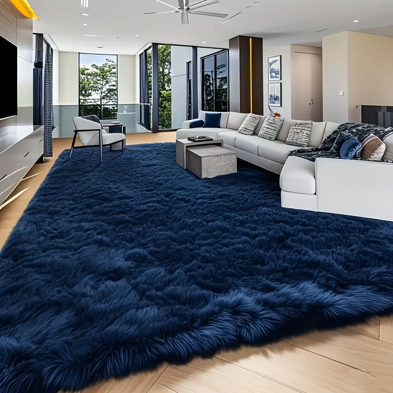 Extra Large Fluffy Shaggy Rug Suitable for Living Room Bedroom Carpet - Plush Soft Modern with Shag Carpet, Machine Washable Black Fuzzy Rug Suitable for Playroom,, Cozy Indoor Decor for Christmas Gift
