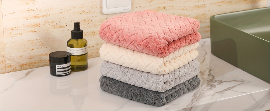 4pcs Hand Towel Set Is Made From Soft, Highly Absorbent Coral Fleece Fabric And Features Quick-drying Technology.ideal for Use At Home, Spas And Hotels, Perfect Gifts for Back to School, Labour Day, Halloween, Thanksgiving, Black Friday, Christmas!
