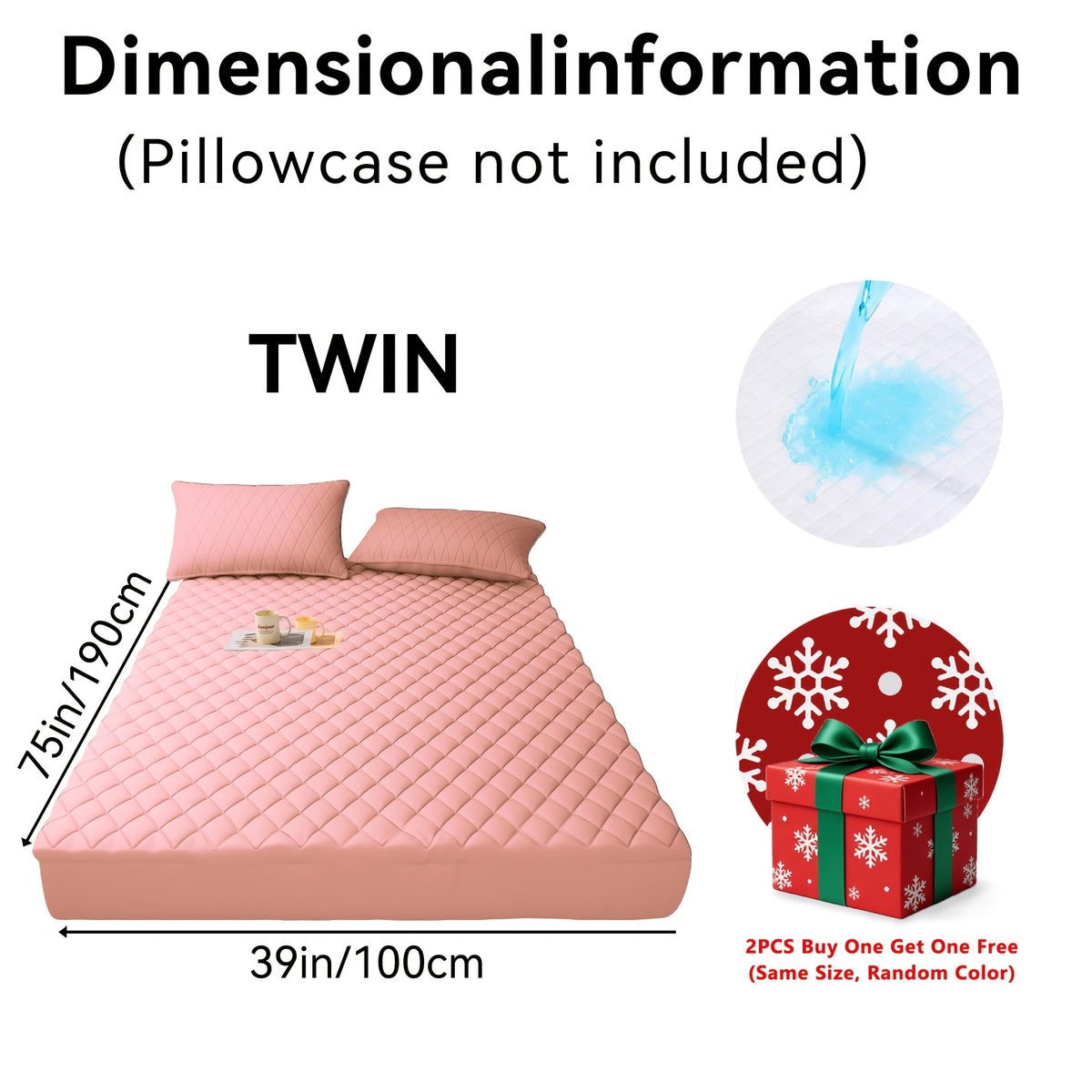 Buy One, Get One Free, 2pcs (Any One Color + Another Random Color) Non-Slip Mattress Protector, Luxury Bed Cover With Deep Pocket, Bed Bug Mattress Protector, Queen And King Sizes, Suitable For Hotel, Dorm Essentials, Father'S Day Gift For Family An