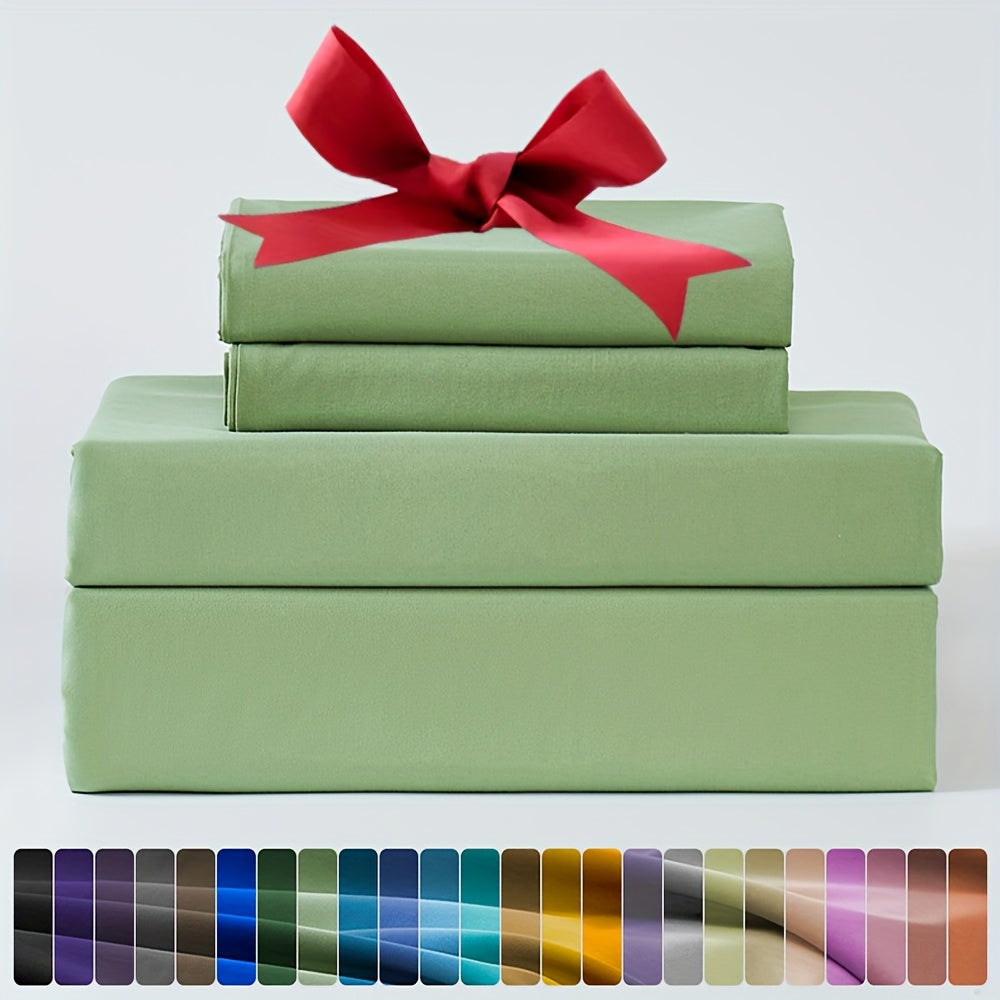 3/4pcs Ultra-Soft Microfiber Queen Size Cool Sheet Set - Hypoallergenic, Breathable with (14" - 17") Deep Pocket, Shrink & Fade Resistant - Includes Flat Sheet, Fitted Sheet, And 1/2 Pillowcases - Ideal for Queen & King Sizes - Gifts, Random Color