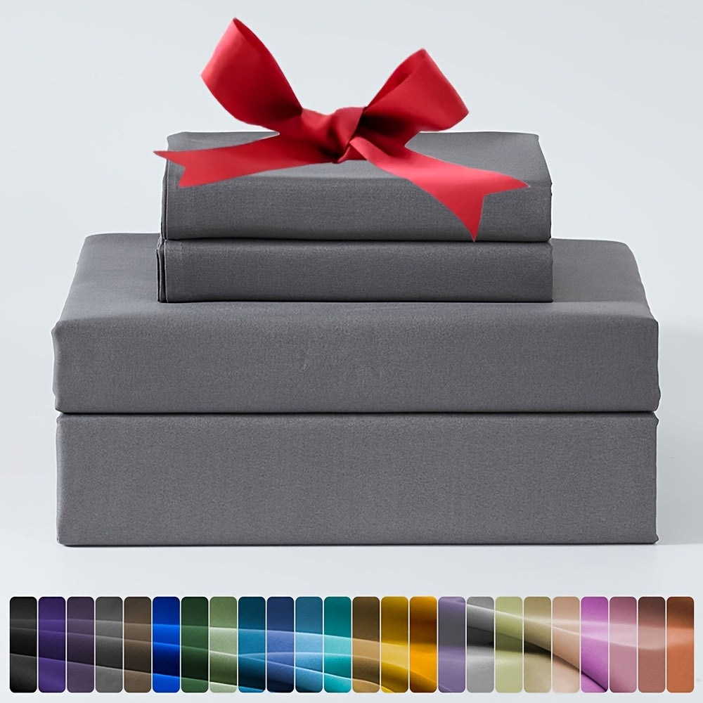 3/4pcs Ultra-Soft Microfiber Queen Size Cool Sheet Set - Hypoallergenic, Breathable with (14" - 17") Deep Pocket, Shrink & Fade Resistant - Includes Flat Sheet, Fitted Sheet, And 1/2 Pillowcases - Ideal for Queen & King Sizes - Gifts, Random Color