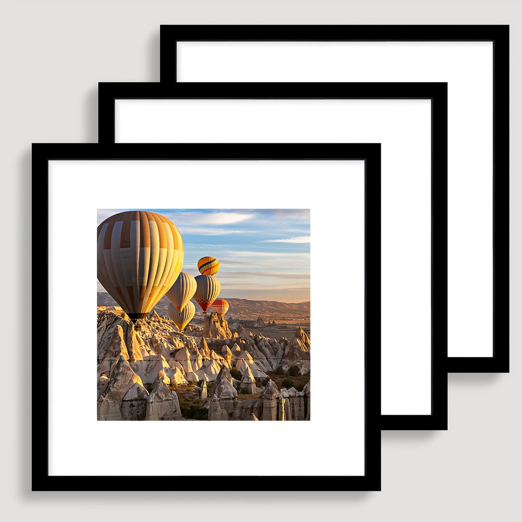 3pcs/set of white and black square frames 8*8in and 12*12in decorative photo frames, which can be given to friends and family as holiday gifts, suitable for hanging on the walls of corridors and living rooms, photo paper is not included.