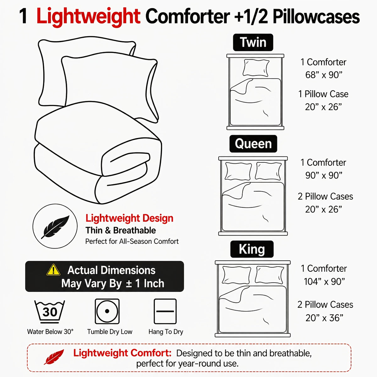 2/3pcs Bed Sheet Sets Queen Size, Double-Sided Tech Fabric, All-Season Comforter-Soft Breathable Quilt for Hot Sleepers & Night Sweats-Bedroom & Camping Use-for Couples & Solo User, 1 Comforter, 1/2 PillowCases, Bedding, Random Color