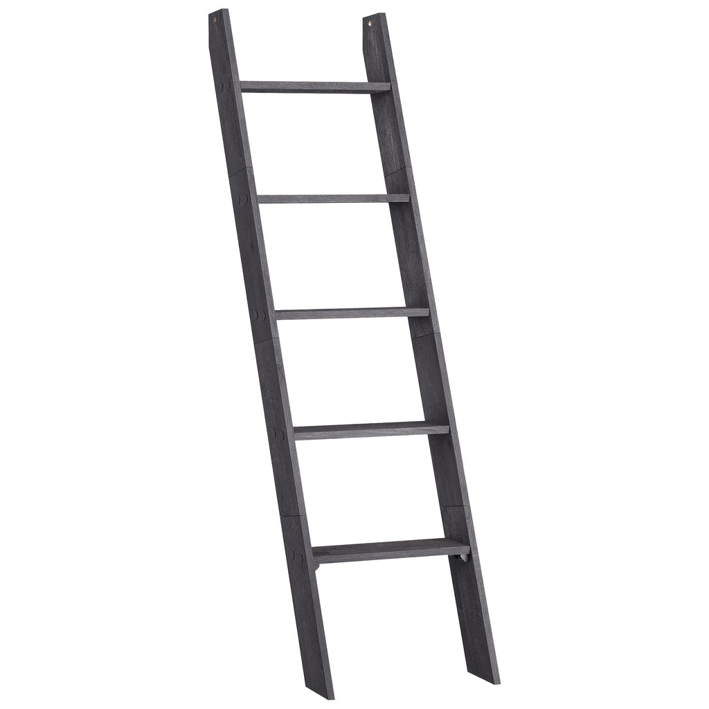 5-Tier Blanket Ladder Decorative Farmhouse for The Living Room, Maroon Brown Ladder Rack for Storage and Decor, Ladder Shelf, Towel Racks