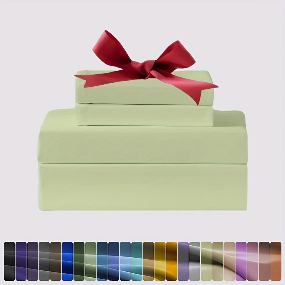 3/4pcs Ultra-Soft Microfiber Queen Size Cool Sheet Set - Hypoallergenic, Breathable with (14" - 17") Deep Pocket, Shrink & Fade Resistant - Includes Flat Sheet, Fitted Sheet, And 1/2 Pillowcases - Ideal for Queen & King Sizes - Gifts, Random Color
