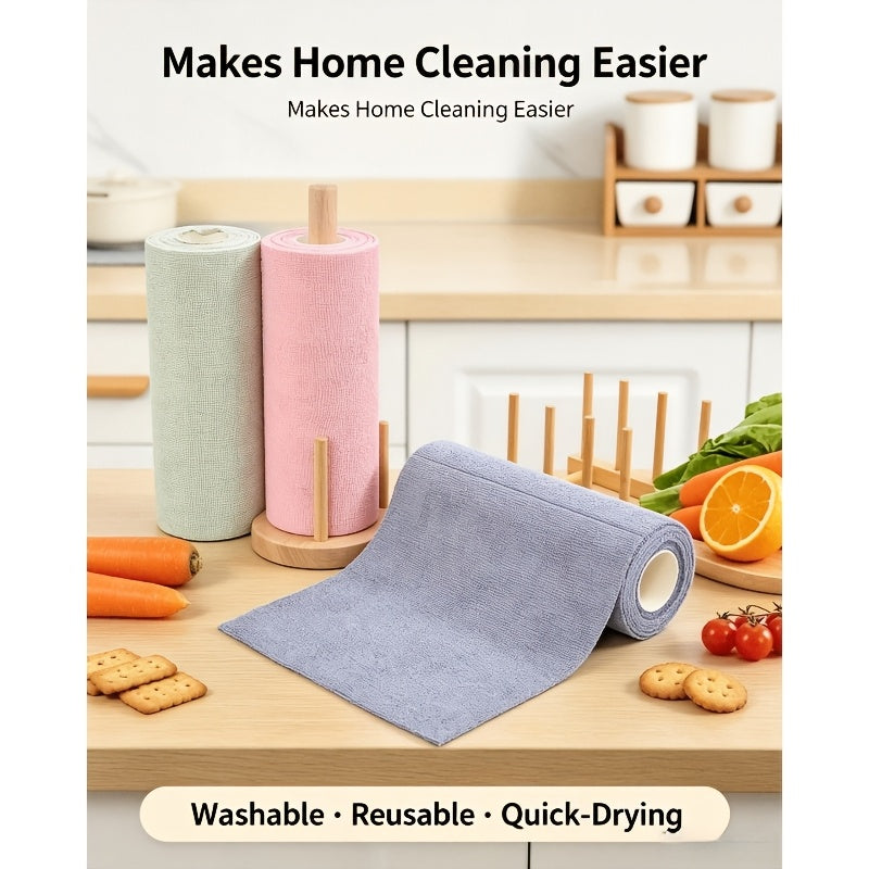 30 Reusable Microfiber Towels, Hand-torn Cleaning Towels, Disposable Napkins, Household Kitchen Towel Rolls, Dish Cloth Replacements, General Purpose Absorbent Kitchen Cloths, Kitchen Supplies, Cleaning Tools, Local Warehouse Shipping.Festival Gift.