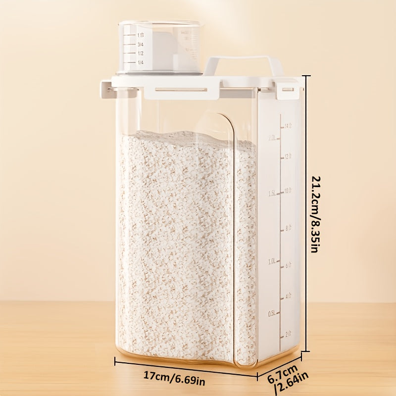 4pcs 5 Pound Rice Sealed Dry Grain Storage Container Rice Storage Box Grain Container Dispenser, Thickened Plastic Transparent Food Storage Box with Pouring Port, Grain Meat Cup, Flour Snacks