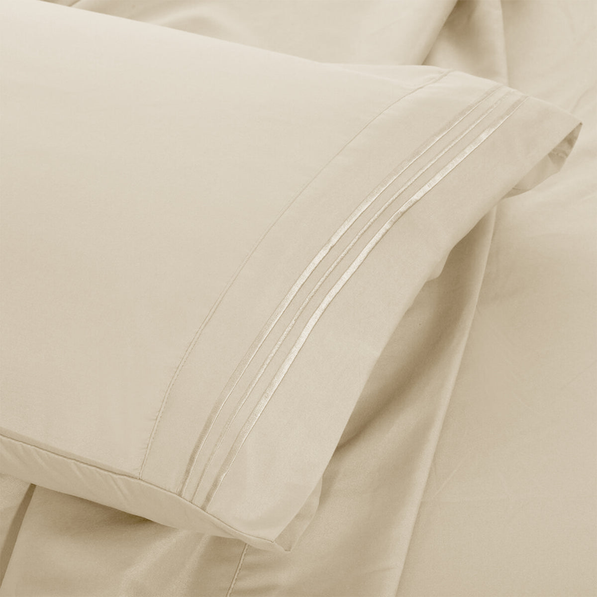 Lux Decor 6 Pieces Solid Bed Sheets Set - Modern Soft Comfortable Bedding Set, Hotel Luxury Skin Friendly Cooling Sheets & Embroidered Pillowcases Without Filler - All Seasons Bed Sheet with 16 Inches deep Pocket, Breathable Skin Friendly & Cooling Sheets