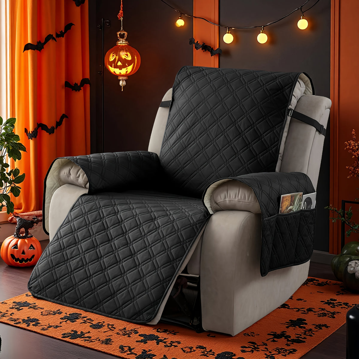 Multi-Functional 23-Inch Recliner Cover with Practical Pockets - Easy to Install, Scratch-Resistant, Machine Washable, Suitable for Outdoor Use And Pet Protection, Easter Decoration