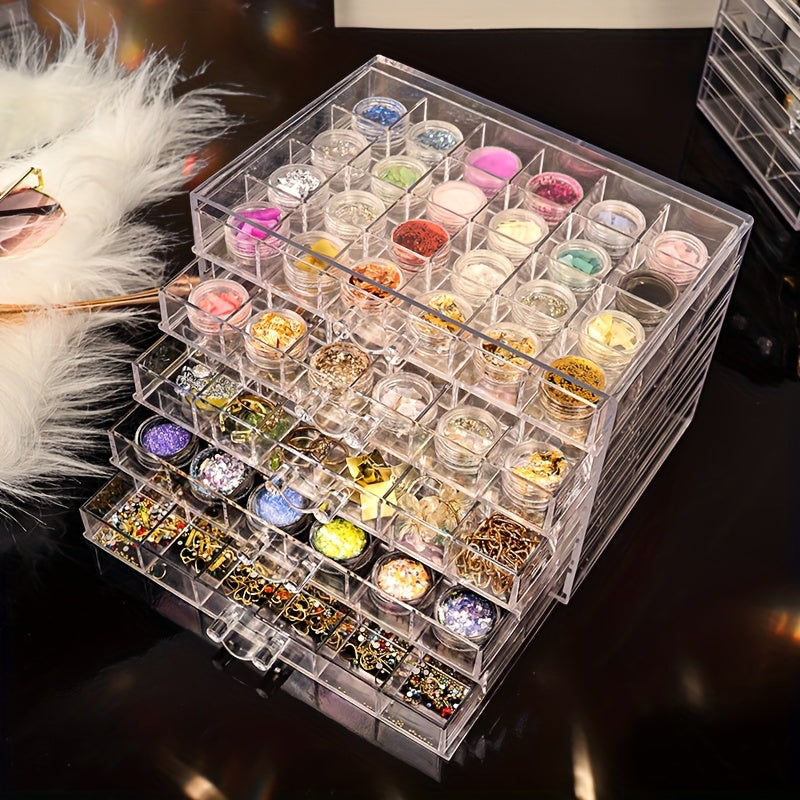 72/120 Layered Jewelry Storage Boxes, Fashionable Acrylic Jewelry Storage Boxes, Suitable for Storing Earrings, Necklaces, Bracelets, Rings, Bracelets, Watches and Other Jewelry. Large-capacity Designed Accessory Storage Boxes, the First Choice for C