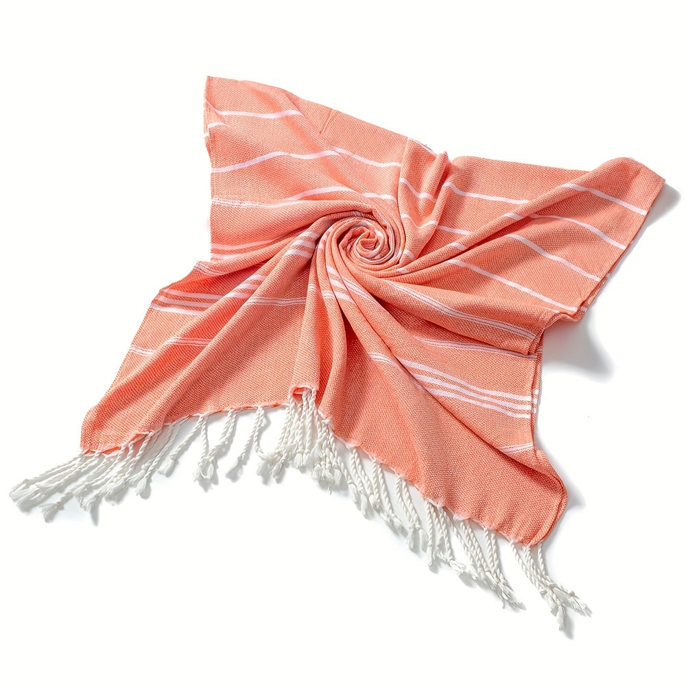 1pc Classic Series Durable And Shrink-Resistant Turkish Striped Beach Towel, Lightweight And Quick-Drying, Oversized at 90X180Cm/35. 5X71Inch, Suitable for Pools, Travel, And Outdoor Use, Soft And Sand-Resistant, Available in Various Colors