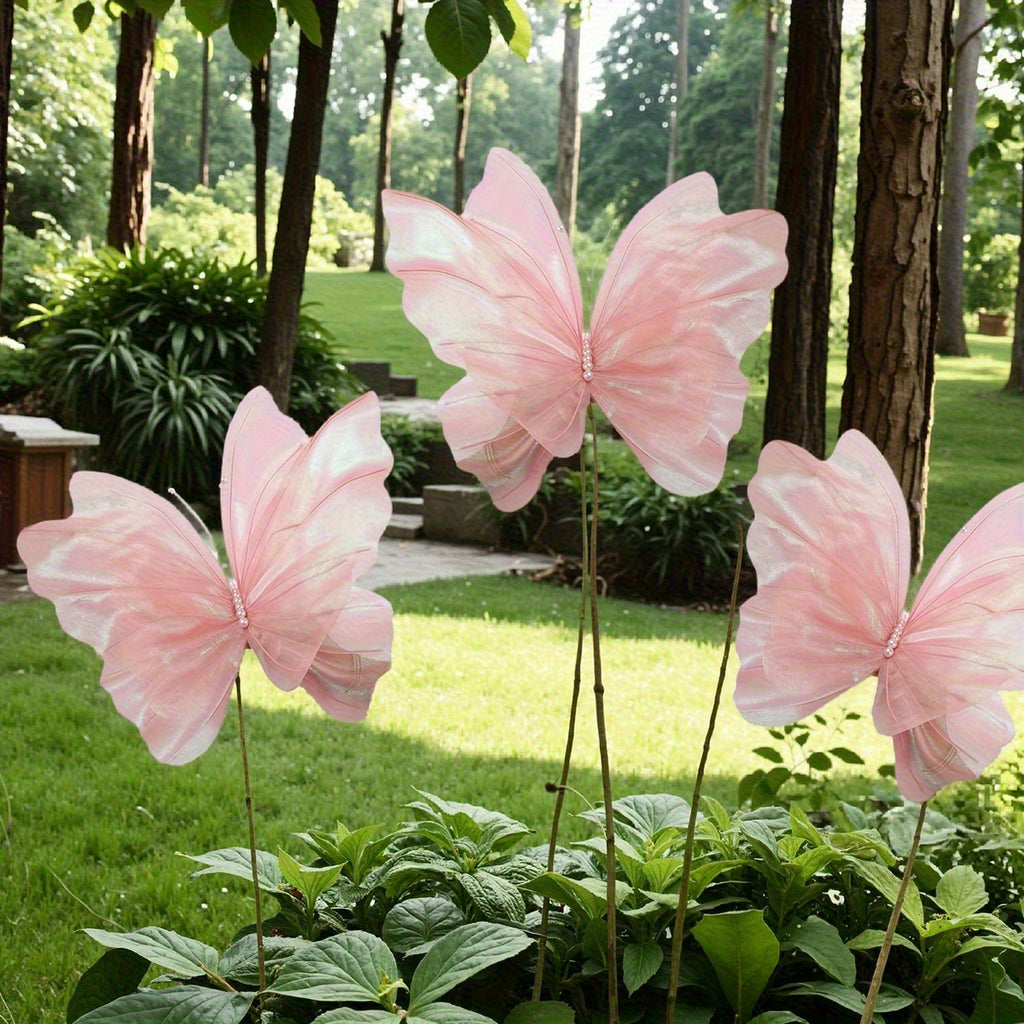 3pcs 50cm/ 19.69in Large Butterfly Artificial  Party Decoration 3D Butterfly Wall Decoration Baby Party Wedding Decoration Birthday Party Home Supplies Decoration
