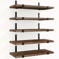 Rustic Floating Shelf Set of 5, 15.8 x 4.7 Inch Wood Wall Shelves for Bedroom, Living Room, Kitchen, Bathroom and Home Office Storage
