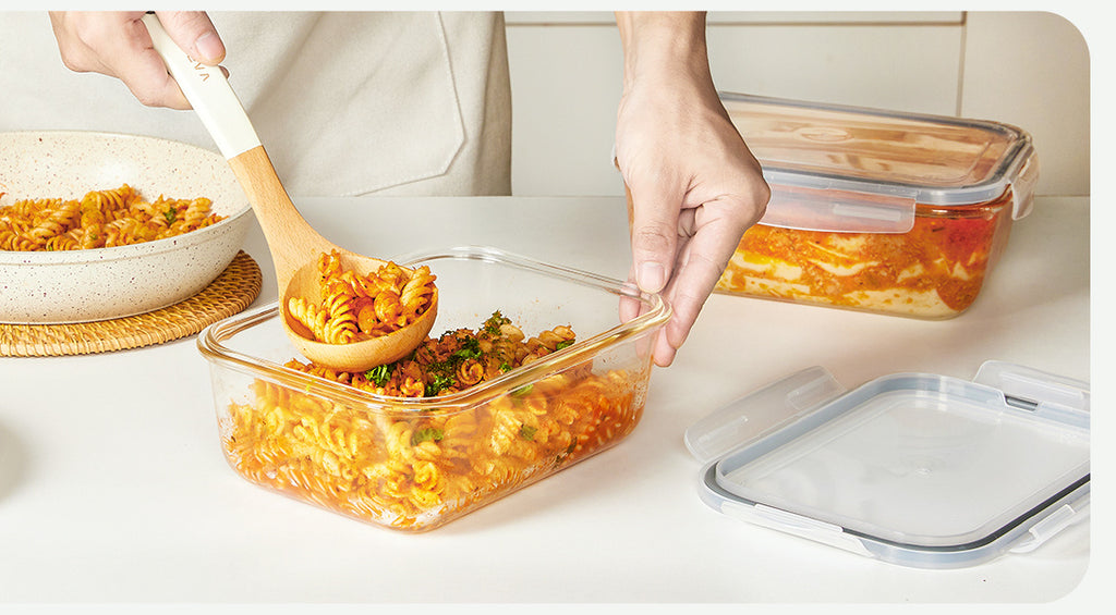 2Pack 1860ml/ 63oz Large Glass Storage Containers With Lids, Baking Container With Snap Airtight Lids For Microwave, Oven, Meal Prep Food Container Set, Leak Proof, For Freezer, Dishwasher