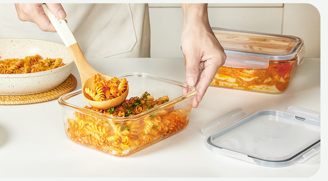 2Pack 1860ml/ 63oz Large Glass Storage Containers With Lids, Baking Container With Snap Airtight Lids For Microwave, Oven, Meal Prep Food Container Set, Leak Proof, For Freezer, Dishwasher