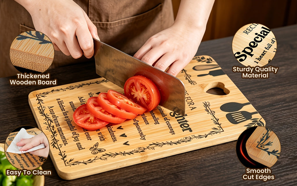 Birthday Gifts for Daughter - "Recipe for a Special Daughter" Daughter Cutting Board Set Bamboo-Made Engraved Utensil Set Birthday Gifts for Daughter Daughter Christmas Gifts