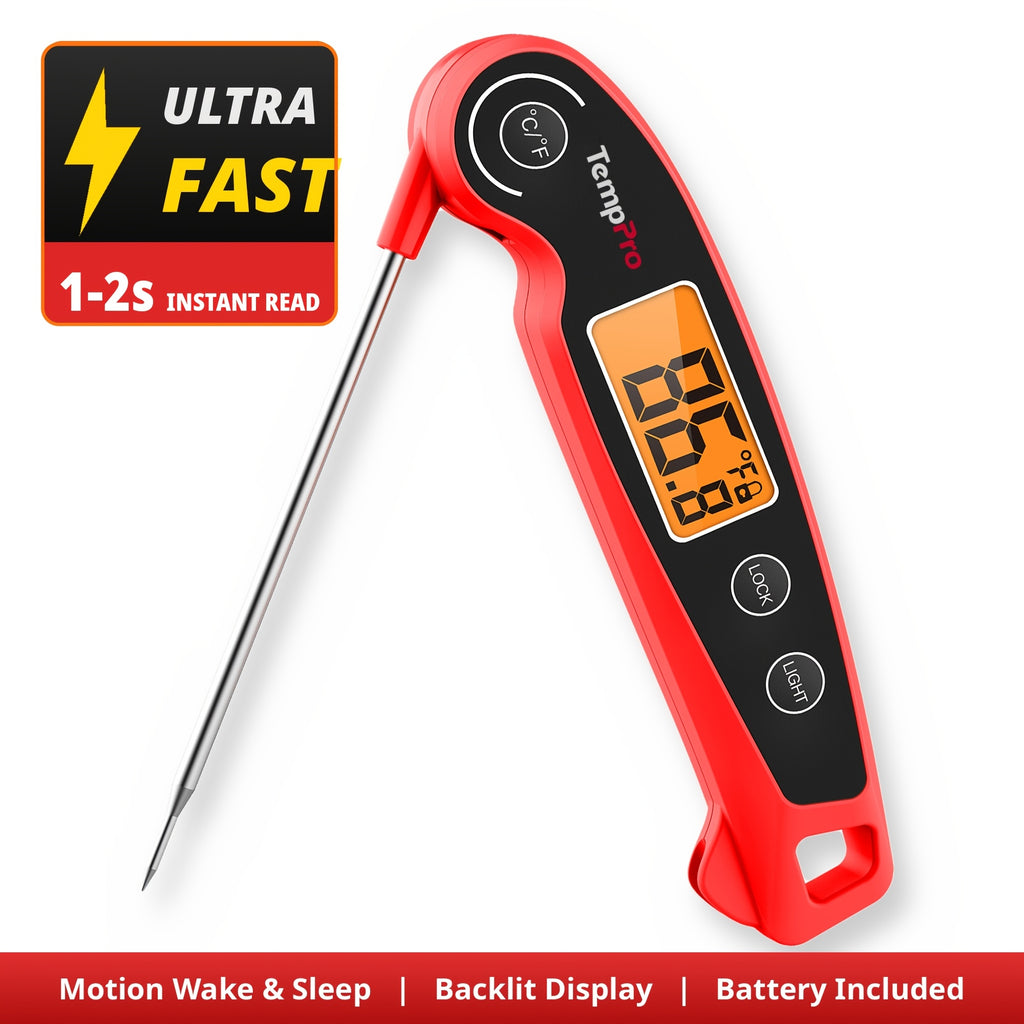 Digital Meat Thermometer with Motion & Instant Readings - Hygienic - Operation, Suitable for BBQ Grill Smoker Thermometer, Candy Thermometer for Kitchen Thermometer, Disposable Food Thermometer for Cooking (No Hydration Step)