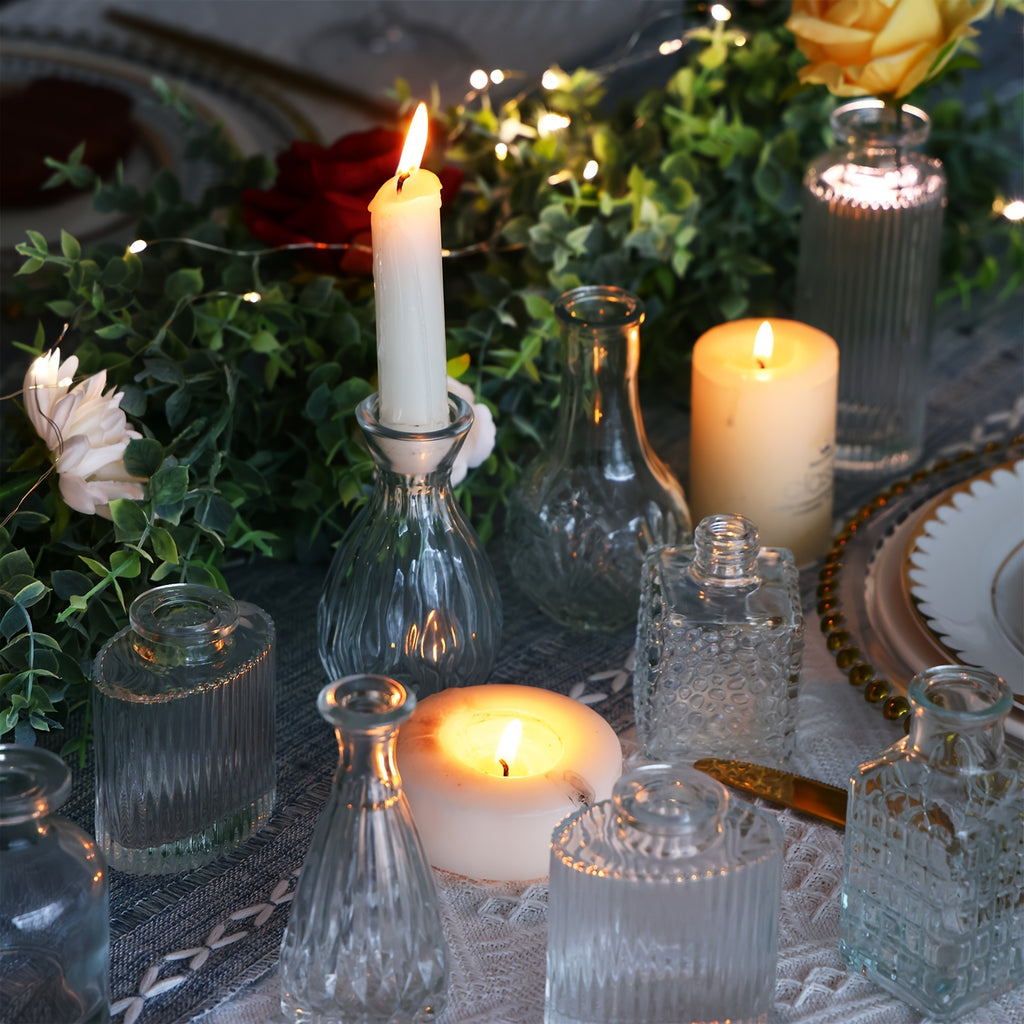 TOMNK 9/12/24/36/45/54pcs Bud Vase, Wedding Centerpieces for Tables, Mini Clear Bud Vases for Flowers, Small Flower Vases Suitable for Birthday Party, Anniversary, Wedding, Home Table Deco, Multiple Sizes, for Mother'S Day