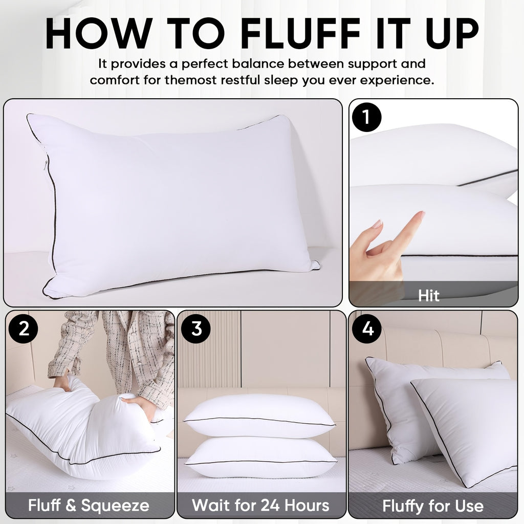 Bed Pillows for Sleeping-Queen Size Pillows Set of 2/ 4, Cooling Hotel Quality with Premium Soft Down Alternative Pillow for Neck Relief for Back, Stomach or Side Sleepers, Breathable, 20x30in