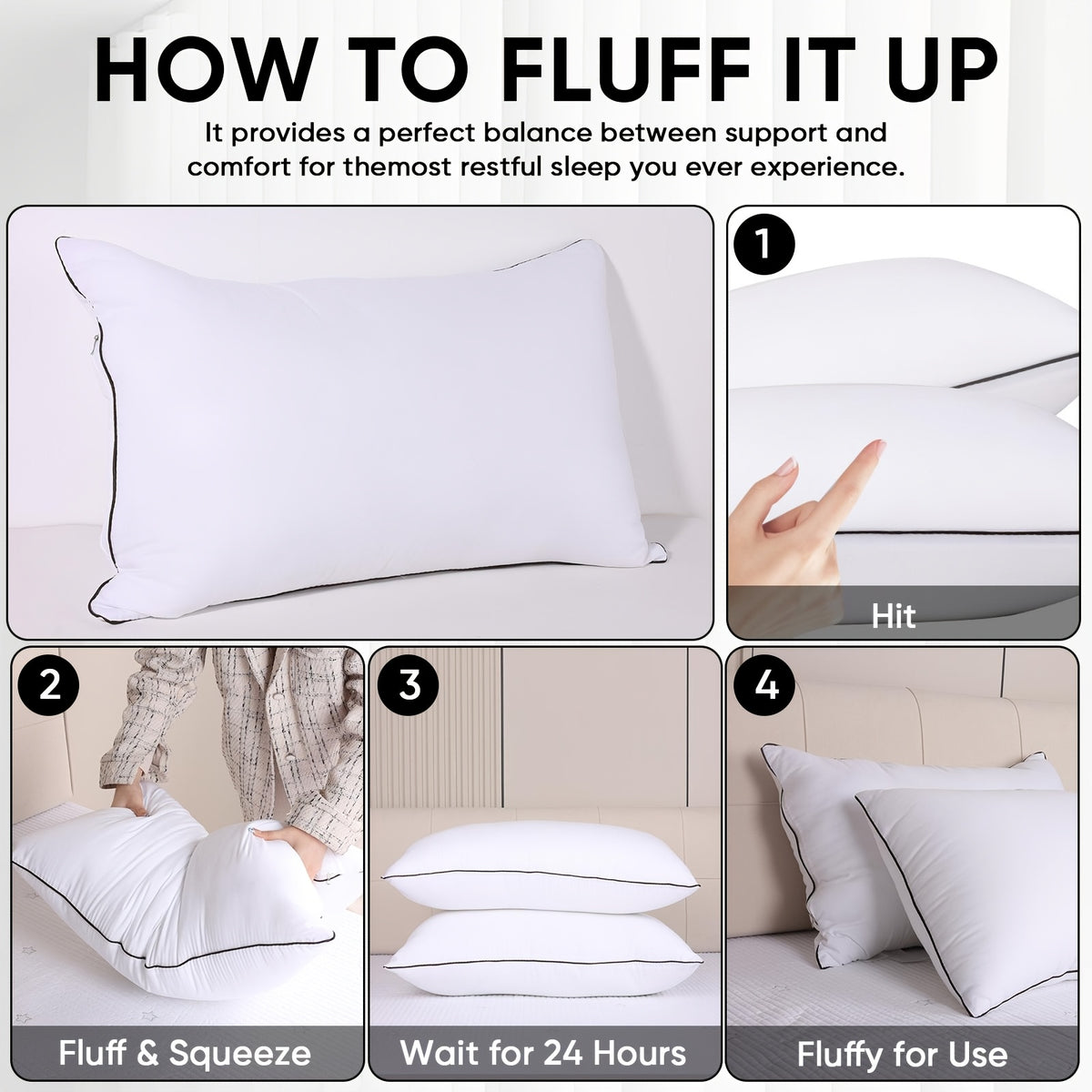 Bed Pillows for Sleeping-Queen Size Pillows Set of 2/ 4, Cooling Hotel Quality with Premium Soft Down Alternative Pillow for Neck Relief for Back, Stomach or Side Sleepers, Breathable, 20x30in