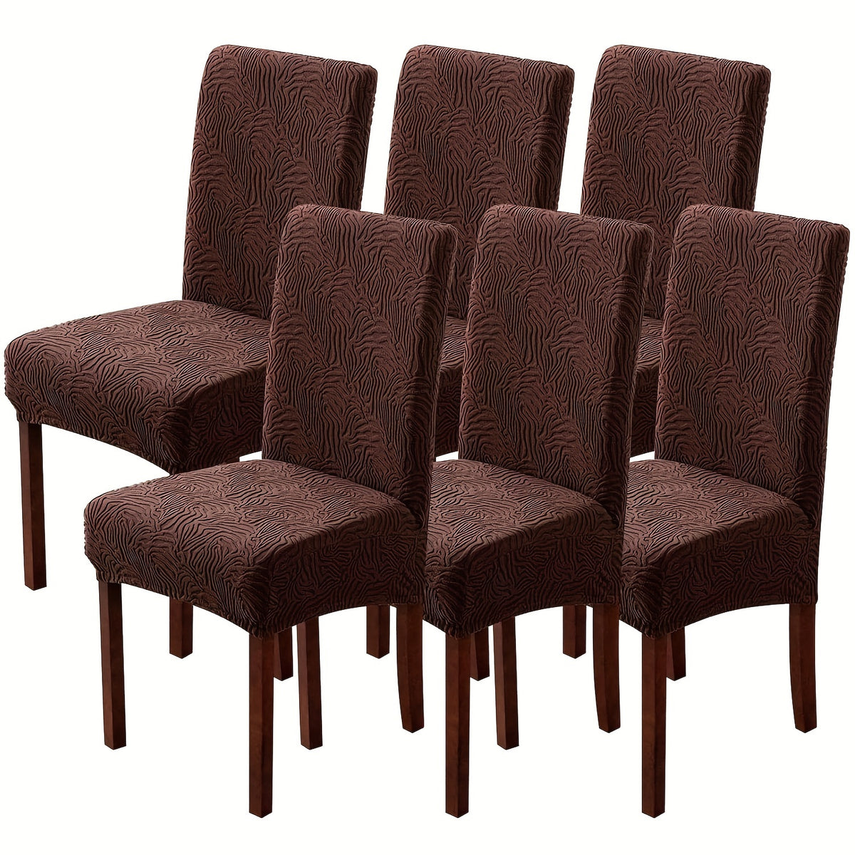 4/6pcs Chair Covers for Dining Room, Stretch Jacquard Dining Chair Slipcovers Removable Washable Chair Protector for Kitchen, Hotel, Restaurant