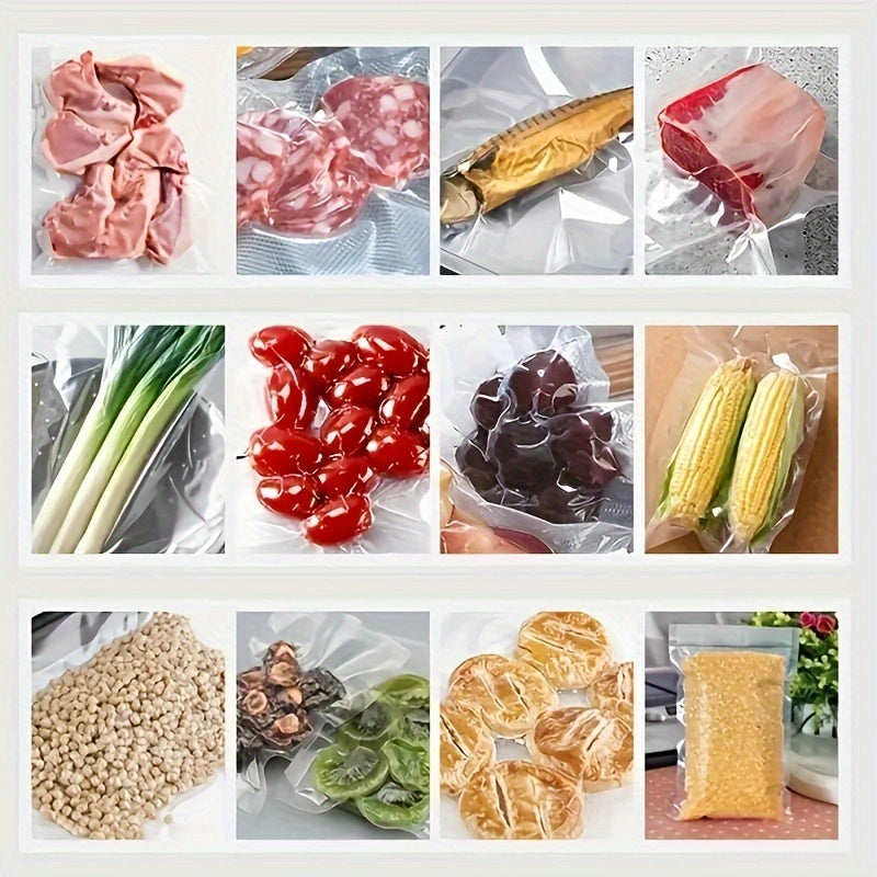 100 Food Storage Bags, Micro Perforated Bag Containers For Fruits, Meat, Seafood, Refrigerator Containers, Food Containers, Packaging Bags, Vacuum