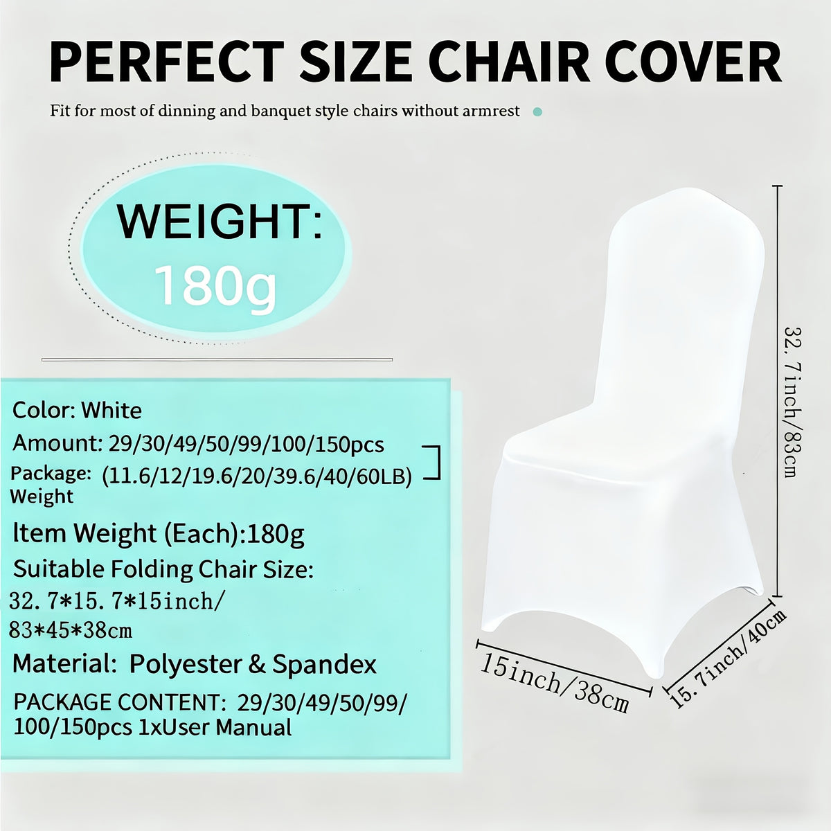 30/50/100/150pcs Elastic Spandex Banquet Chair Covers, Universal Stretch Fit Chair Protectors, Wedding Decorative Chair Covers, Suitable For Weddings, Holidays, Banquets, Parties, Celebrations, Business Meetings, Christmas