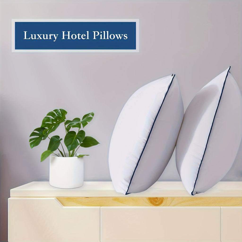 2/4pcs, Firm Supportive Sleep Pillow, Hotel-Grade Cool-to-the-Touch Feel, Filled with Premium Soft Fiber, Suitable for Back, Stomach, Or Side Sleeping Positions, Ideal Sleep Solution, Valentine's Day Gift, Presidents' Day