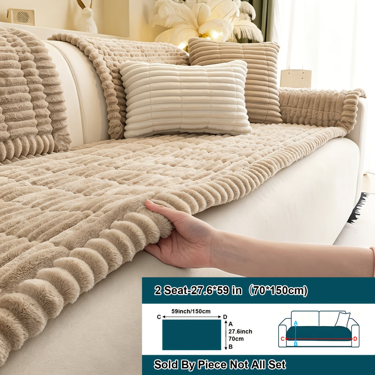 1pc Soft Quilted Thick Sofa Cushion, Bohemian Style Removable Machine Washable Sofa Protector, All Season Pet Friendly 1/2/3/4 Seater Split Sofa Cover, Suitable for Living Room Bedroom, Living Room Office Furniture Protective Covers