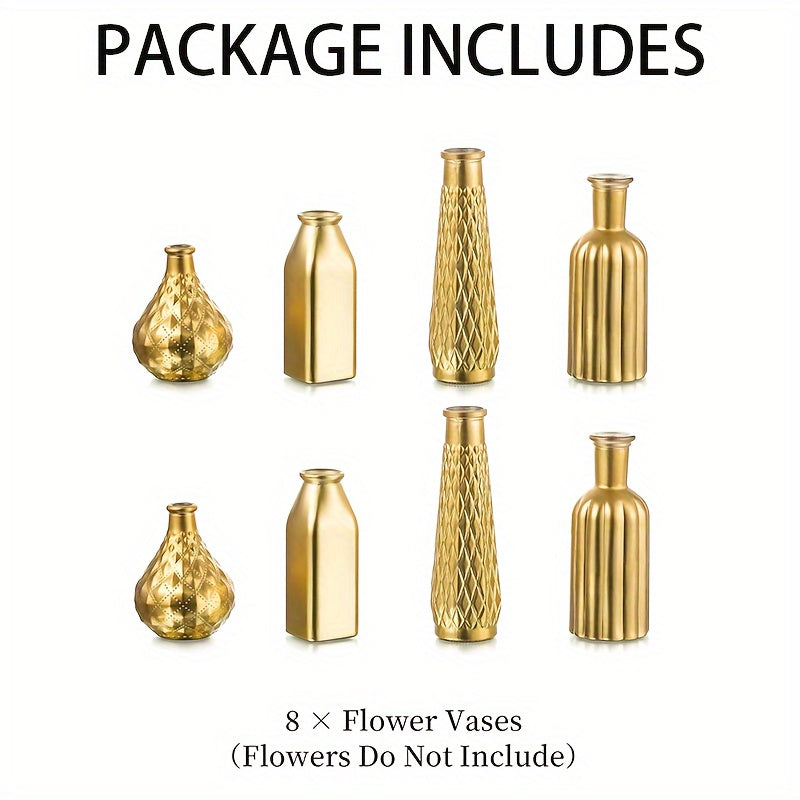 Golden Glass Vase, Cylindrical Home Decor, Art Deco Style, Holds Water, Golden Electroplating Finish, Living Room Kitchen Bathroom Bedroom Decor, Table Centerpieces, Halloween And Christmas Decorations