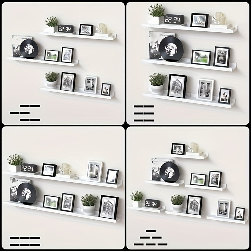 4/6pcs Carbonized Black Floating Shelves, Rustic Wood Shelves, Wall Mounted Shelf for Bathroom Decor, Bedroom, Living Room, Plants, Kitchen, Bathroom, Bathroom, Office, Multi Size The Best Gifts for Father's Day And Independence Day, Floating Shelves