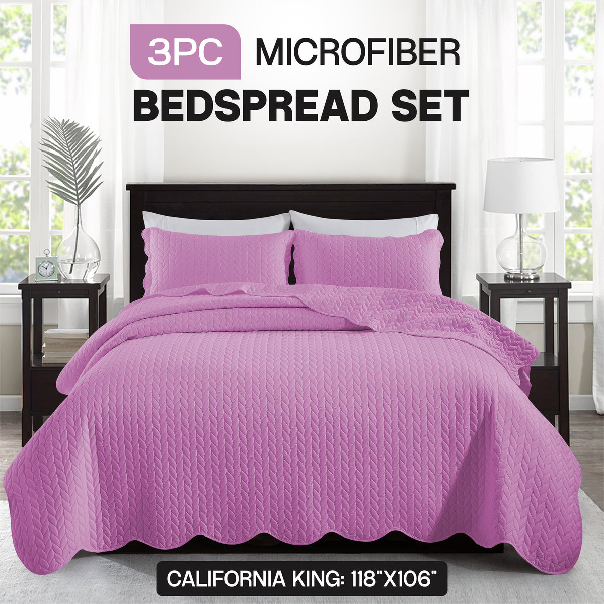 3pcs Bedspread Set Bedspreads with free Pillow Shams - Leaf Pattern Soft & Breathable Bedspread Lightweight Microfiber Bedspread - Modern Style Floral Pattern Coverlet For All Seasons - Christmas Gifts For Family And Friends (1 Bedspread, 1 Or 2 Pillow Sh