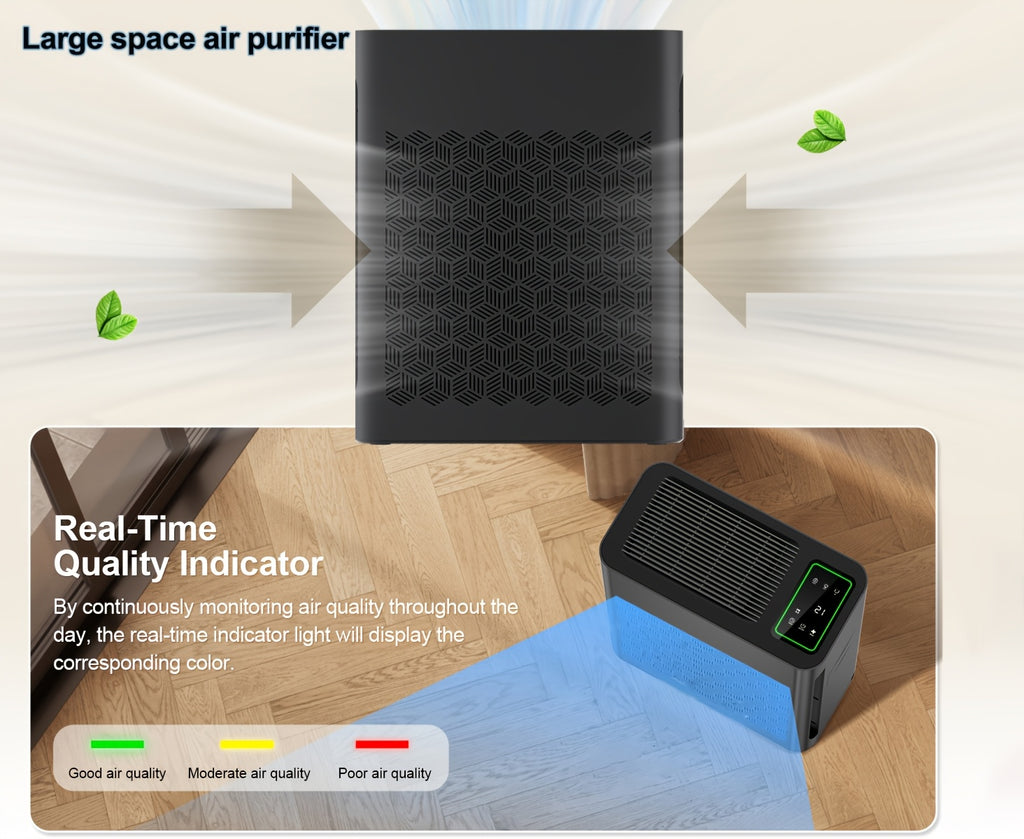 Air Purifier, Home Large Space Air Purifier Up to 1095 Square Feet, PM 2.5 Display Air Quality Sensor, Automatic Mode, Timer, HEPA Air Purifier to Improve Indoor Air Quality, Suitable for Home, Office And Family Room, Gift for Father's Day